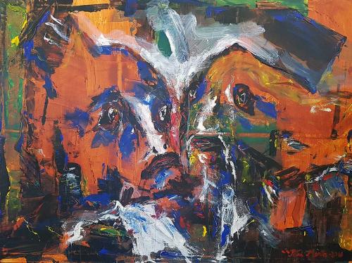 2016 Samansuuntaisia ajatuksia Akryyli kankaalle 81cm x 100cm