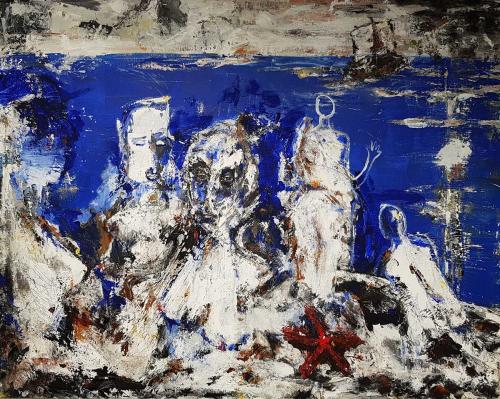 2021 Naisten saaren viimeiset asukkaat Akryyli kankaalle 72cm x 91cm