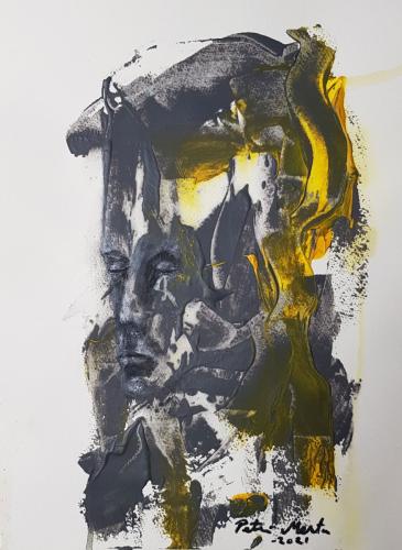  2021 Filosofin kevätlomapäivä Akryyli paperille 55cm x 45cm Kehystetty